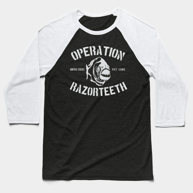 Operation Razorteeth Baseball T-Shirt by MindsparkCreative